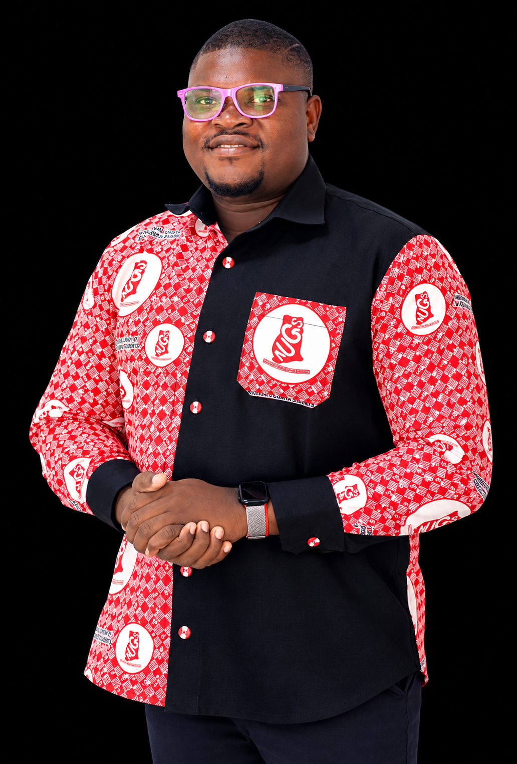 Mawuli Emmanuel Tsikata in NUGS campaign attire